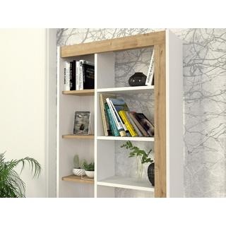 Vente-unique  Libreria con 10 nicchie Naturale chiaro e Bianco - SILOMAI 