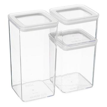 Confezione da 3 scatole di plastica - Trasparente