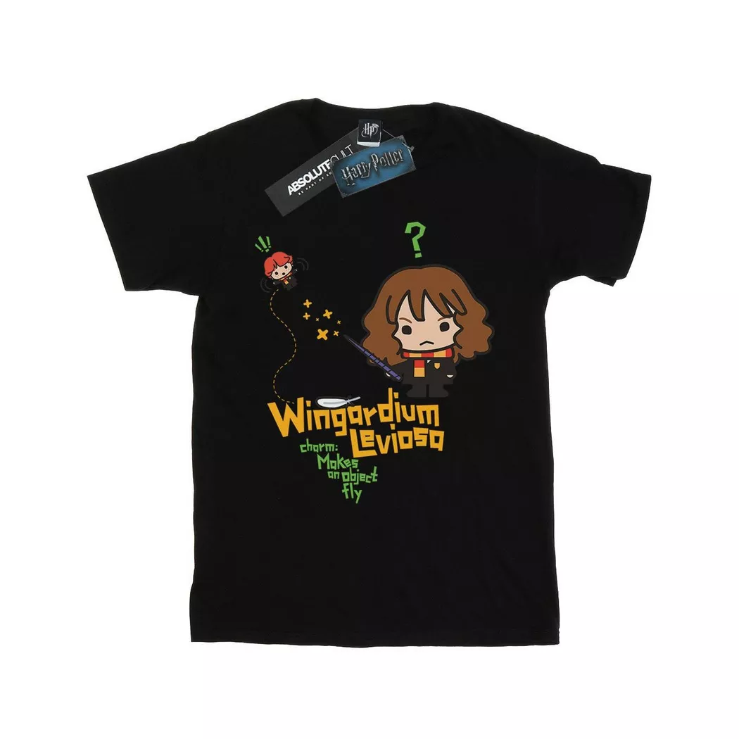 Harry Potter - Hermione Granger Wingardium Leviosa Junior TShirt, für Damen, Schwarz, Größe S