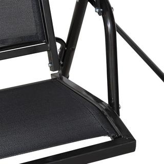Northix Hollywoodschaukel Gartenschaukel Schaukelbank Gartenliege mit Sonnendach 3-Sitzer-schwarz  