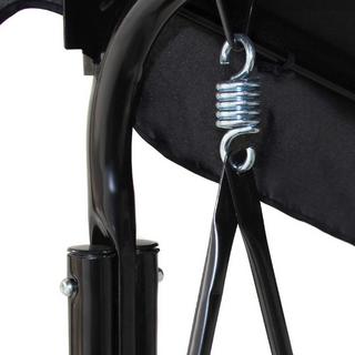 Northix Hollywoodschaukel Gartenschaukel Schaukelbank Gartenliege mit Sonnendach 3-Sitzer-schwarz  