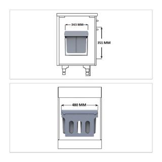 B2X Tri à la source avec 3 poubelles  