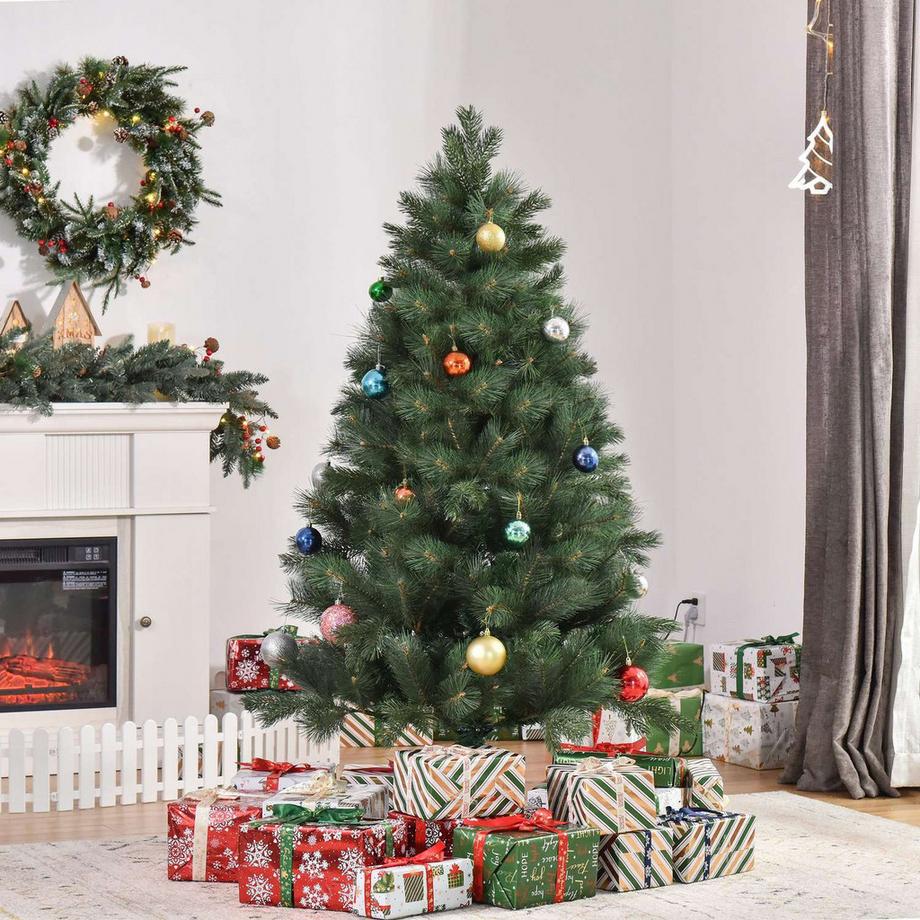 Northio Sapin de Noël artificiel 180 cm avec 375 pointes, support en métal, aspect réaliste pour fête de Noël, intérieur, vert  