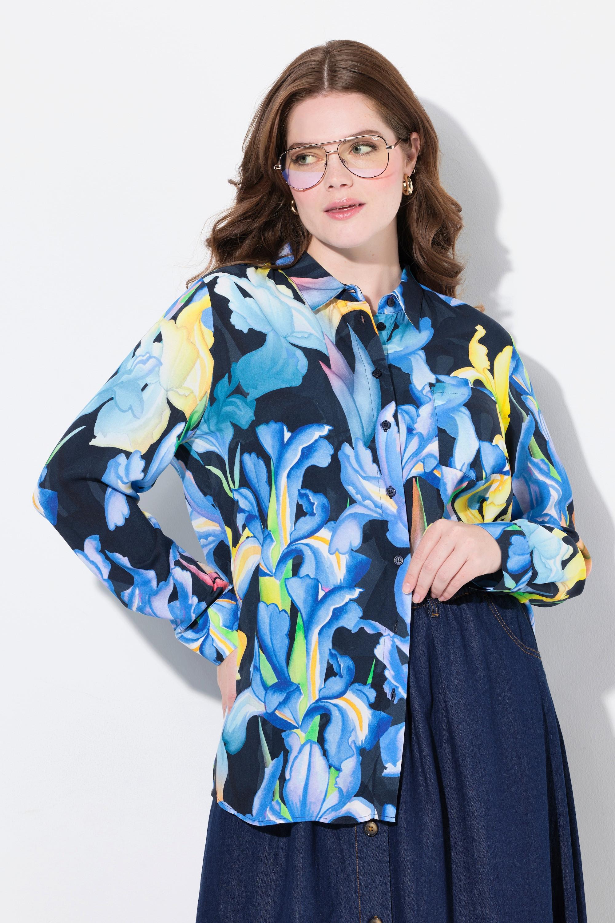 Ulla Popken Camicetta Regular Fit Fantasia Iris  