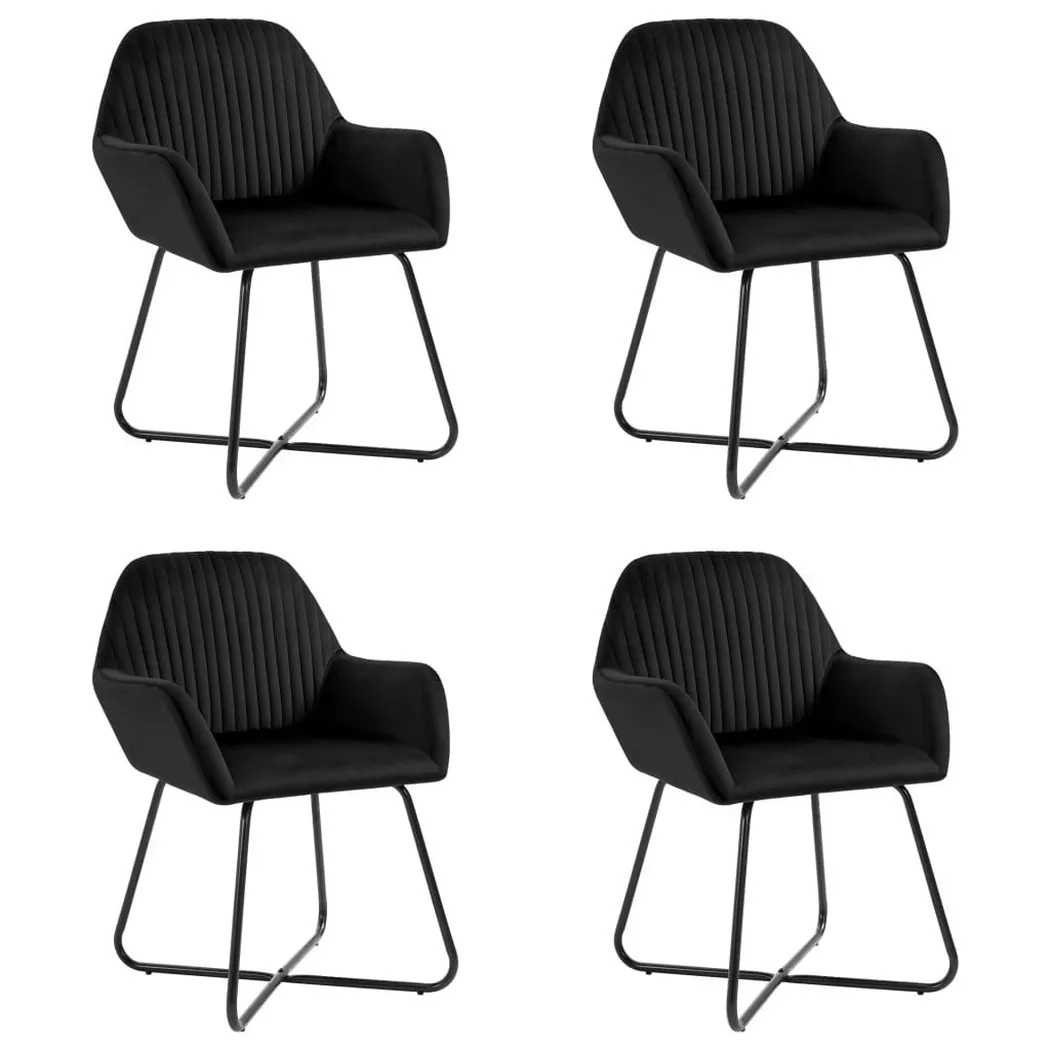 Vidaxl - Chaises à manger lot de 4 Noir Velours