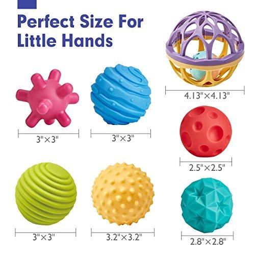 Activity-board  Baby Spielzeug 0 Monate - Baby Ball 6 PCS Baby Sensorisches Spielzeug und 1 PC Rassel Bälle, Baby 