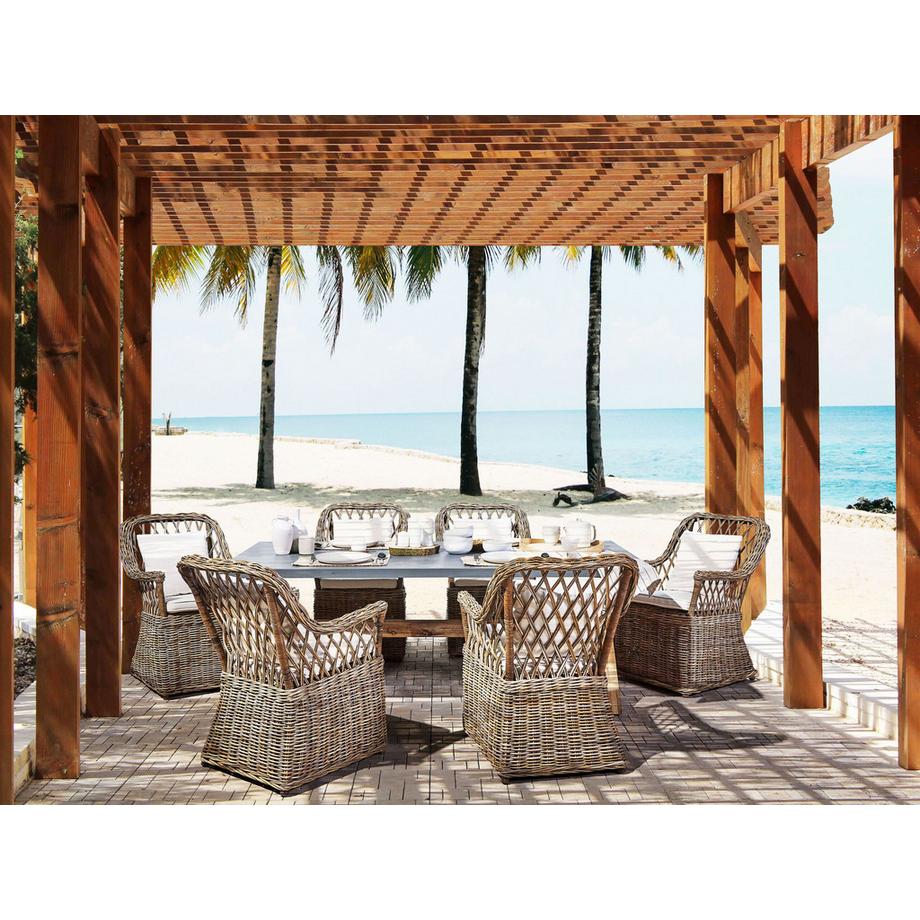 Beliani Set da pranzo per 6 persone en Cemento fibrorinforzato Industriale MAROS/OLBIA  