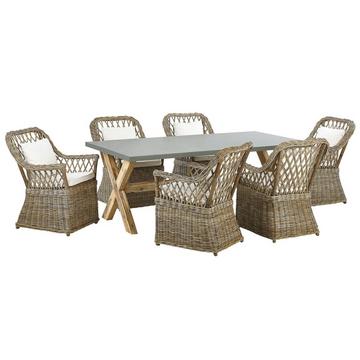 Ensemble de salle à manger de jardin pour 6 personnes en Fibre-ciment Industriel MAROS/OLBIA