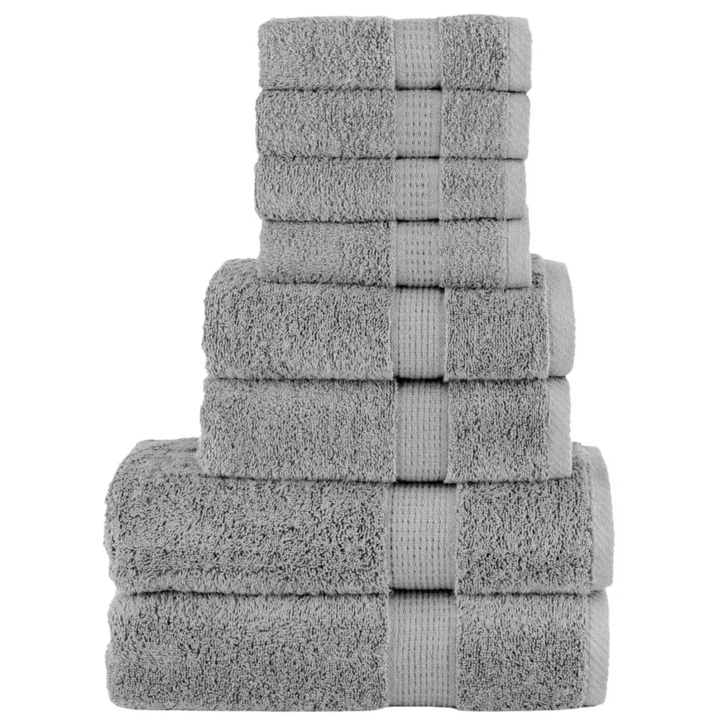 VidaXL - Ensemble de serviettes coton, 70x140 cm, Gris