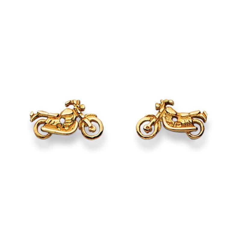 MUAU Schmuck  Clous d'oreilles moto or jaune 750, 7x14mm 