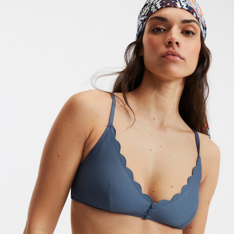 La Redoute Collections Haut de maillot de bain triangle festonné  