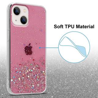 Cadorabo  Housse compatible avec Apple iPhone 13 - Coque de protection en silicone TPU flexible avec paillettes scintillantes 