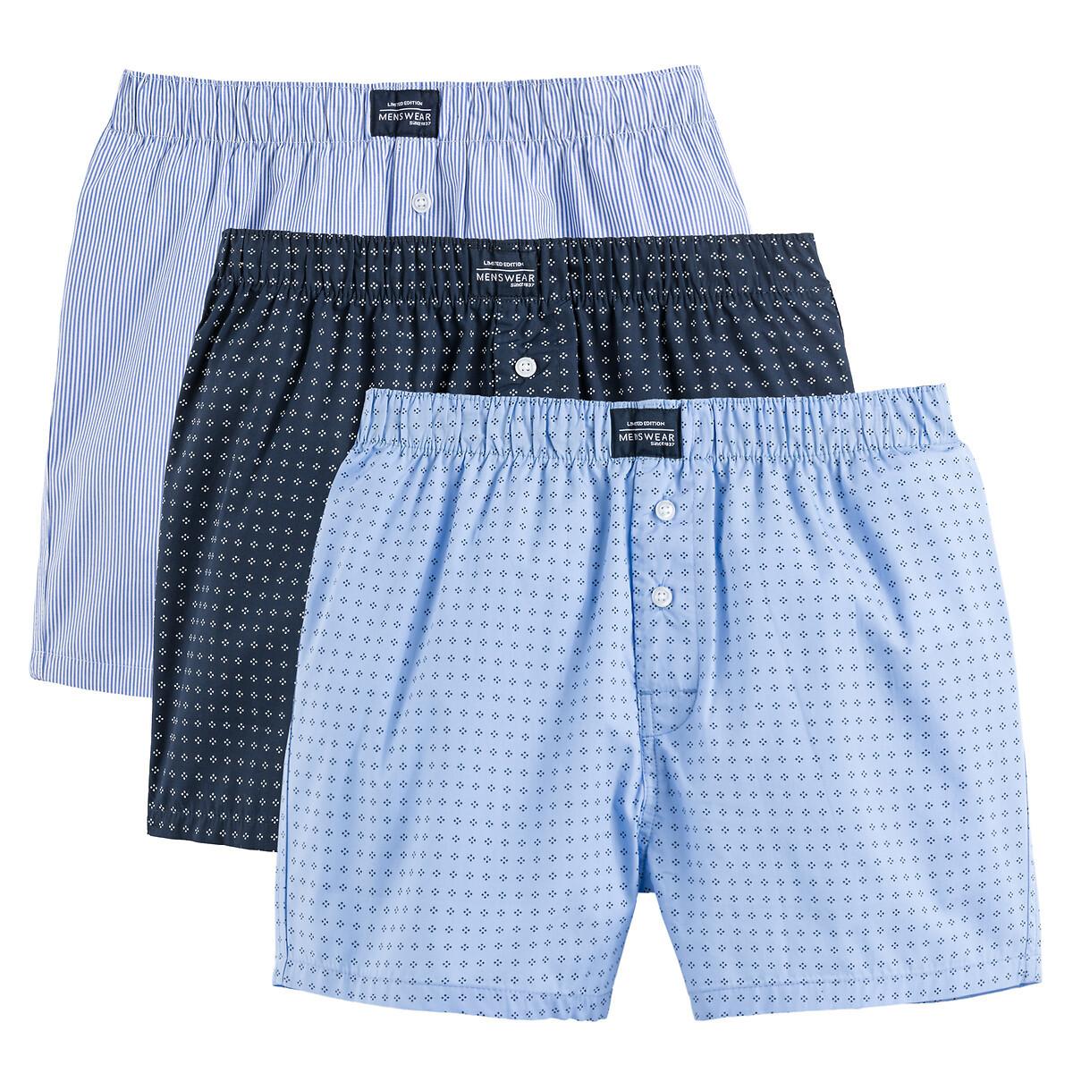 Image of 3er-pack Boxershorts Aus Bio-baumwolle Herren Blau XL