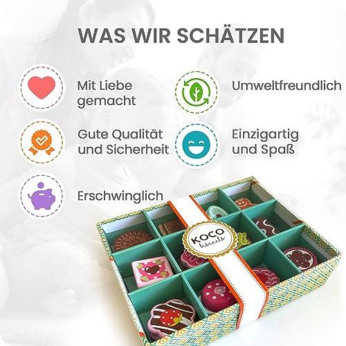 Activity-board  Tea Party Cookies Holz | Kinder spielen Set Rollenspiel Lebensmittel mit Karton Aufbewahrungsbox | 