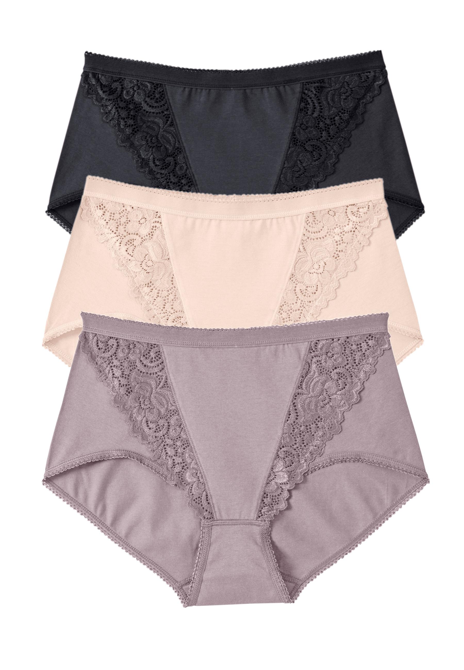 Image of Slip ,maxi Im 3er-pack Aus Dehnbarer Baumwolle. Damen Schwarz 50/52