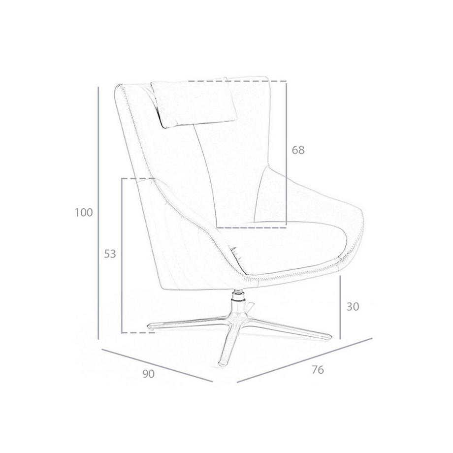 ANGEL CERDA Poltrona girevole in pelle marrone cognac  