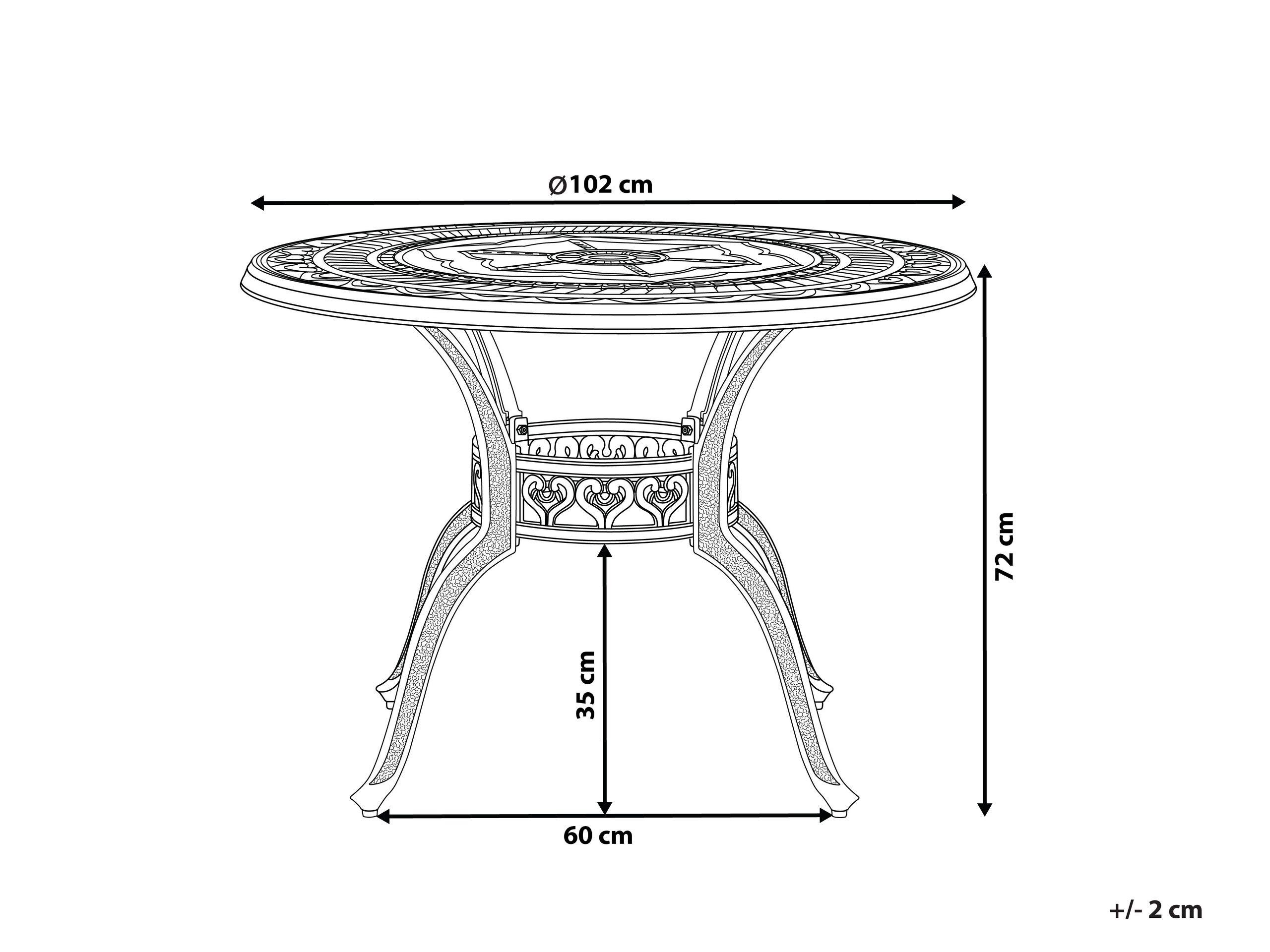 Beliani Table de salle à manger de jardin en Aluminium Rétro SALENTO  