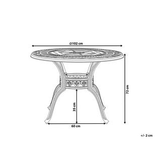 Beliani Table de salle à manger de jardin en Aluminium Rétro SALENTO  