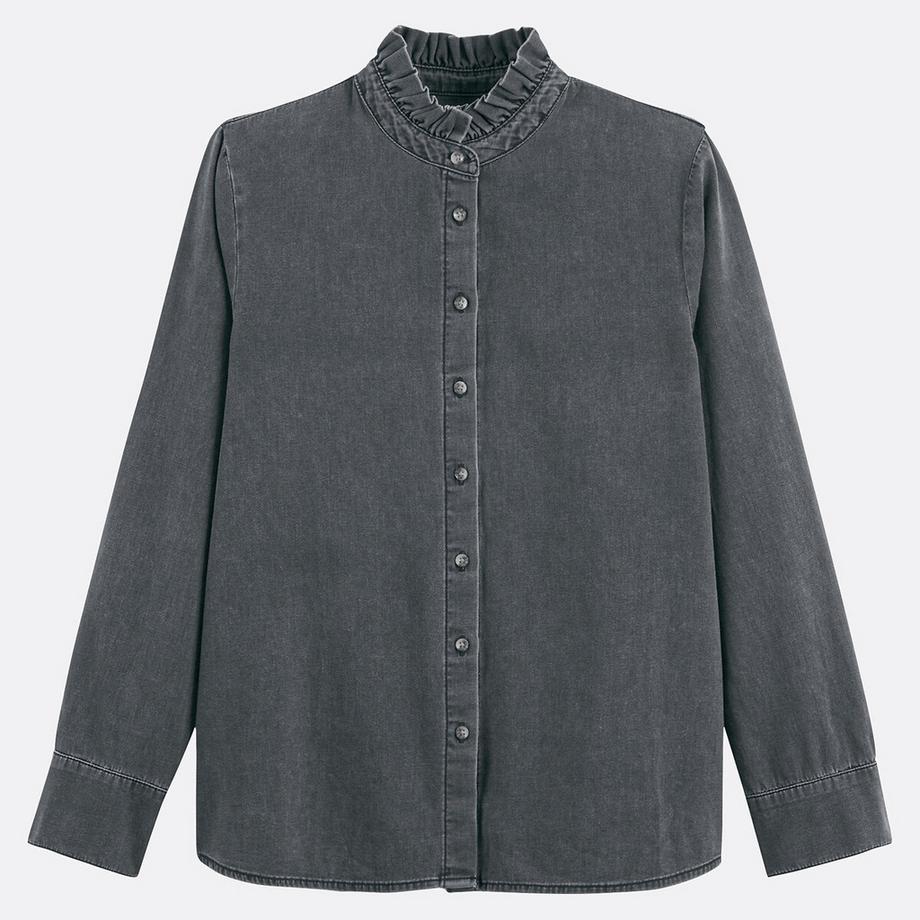 La Redoute Collections Langärmelige Bluse mit gerüschtem Stehkragen  