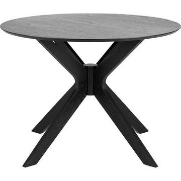 Table à manger Manfred bois noir rond 105x105