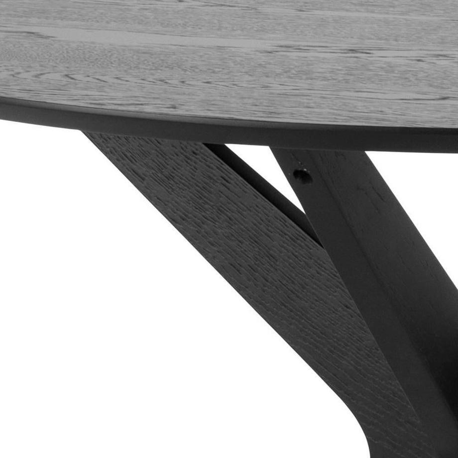 mutoni Table de salle à manger Manfred bois noir rond 105  
