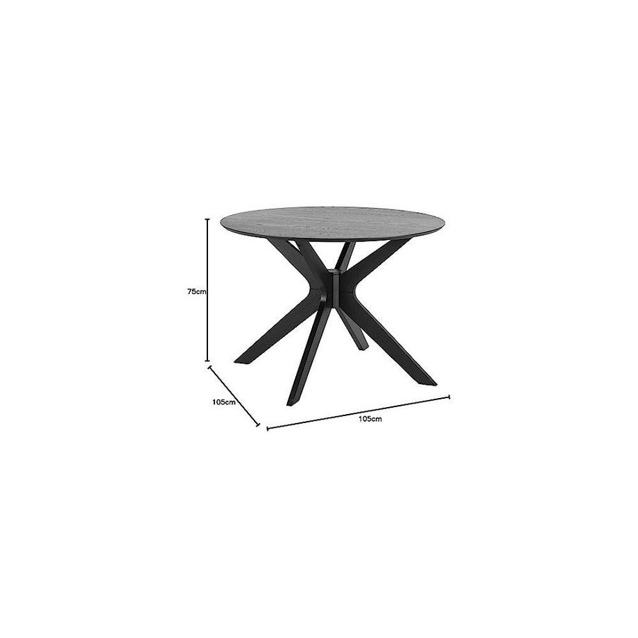 mutoni Table de salle à manger Manfred bois noir rond 105  
