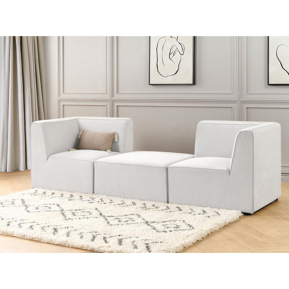 Beliani Ottoman en Velours côtelé Moderne LEMVIG  