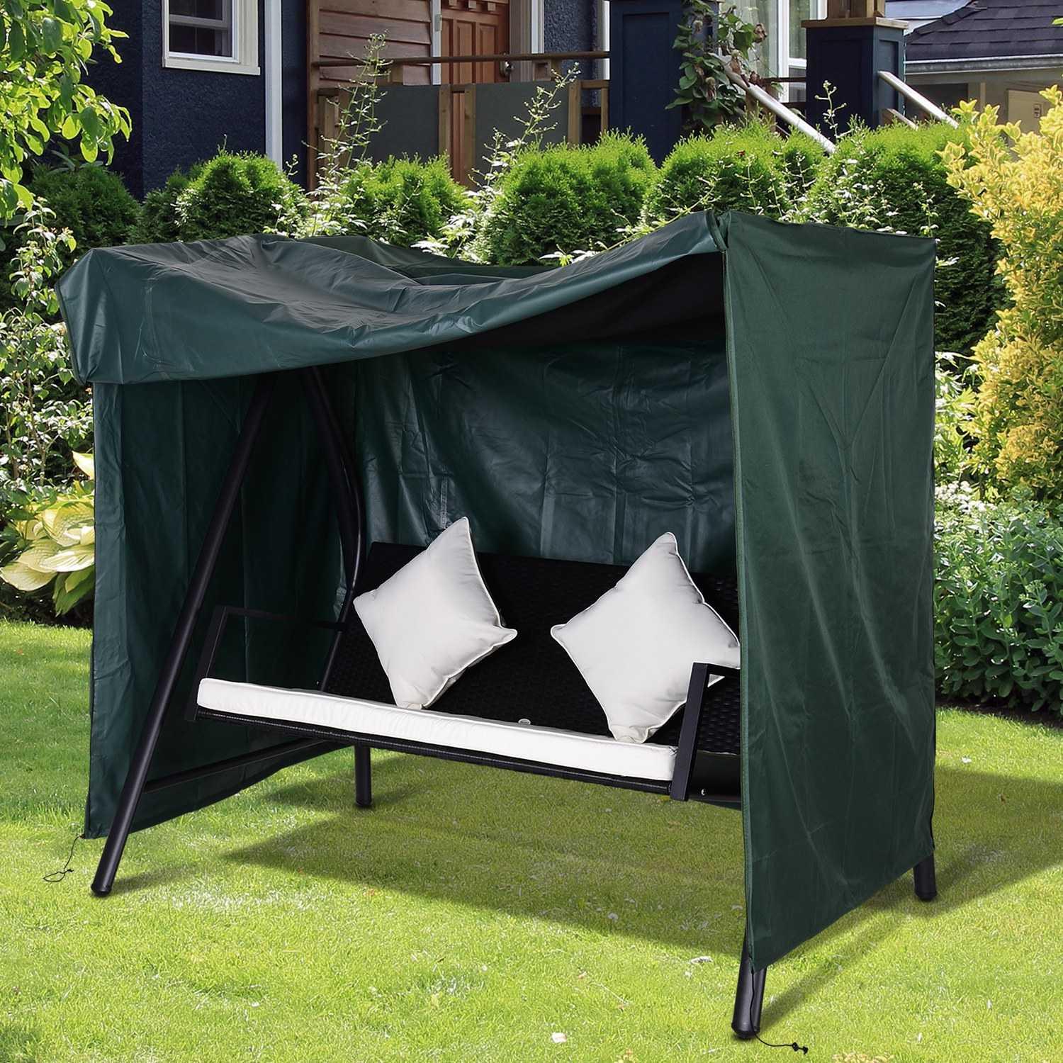 Northio Couverture De Balançoire De Jardin, Couverture De Balançoire De Jardin, Couverture Imperméable, Protection Solaire, Oxford, Vert, 177 X 114 X 152 Cm  