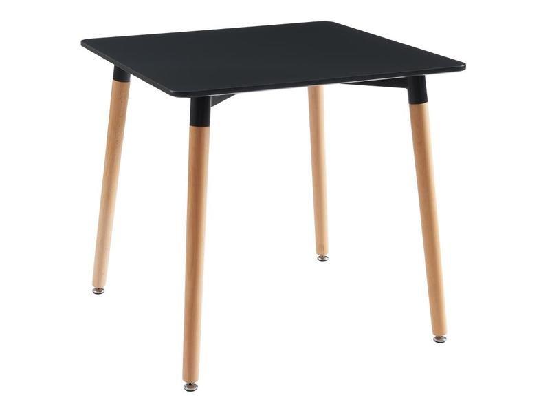 Vente-unique Table à manger 2 personnes en MDF et hêtre - Noir - CARISELA  