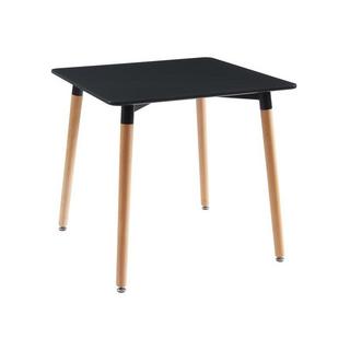 Vente-unique Table à manger 2 personnes en MDF et hêtre - Noir - CARISELA  