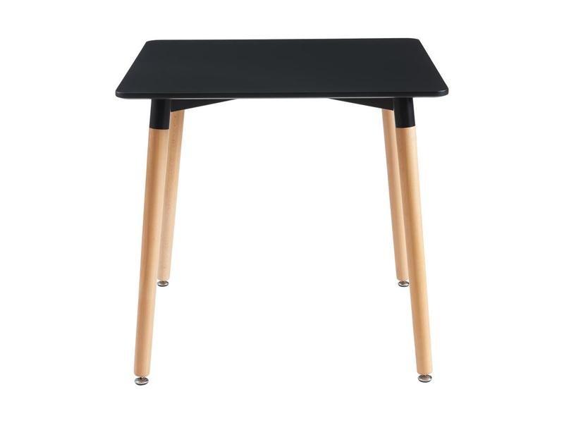 Vente-unique Table à manger 2 personnes en MDF et hêtre - Noir - CARISELA  