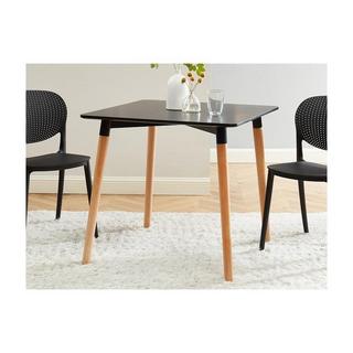 Vente-unique Table à manger 2 personnes en MDF et hêtre - Noir - CARISELA  