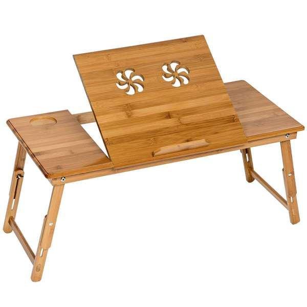 Tectake Laptoptisch aus Holz, höhenverstellbar, 72x35x26cm  
