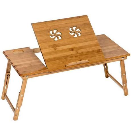 Tectake Laptoptisch aus Holz, höhenverstellbar, 72x35x26cm  