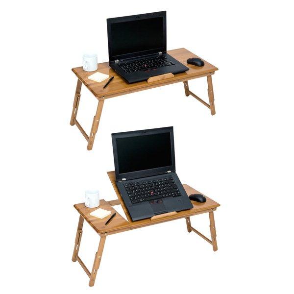 Tectake Laptoptisch aus Holz, höhenverstellbar, 72x35x26cm  