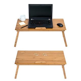 Tectake Laptoptisch aus Holz, höhenverstellbar, 72x35x26cm  
