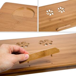 Tectake Laptoptisch aus Holz, höhenverstellbar, 72x35x26cm  