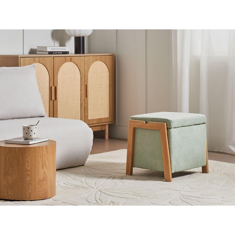 Beliani Pouf mit Stauraum aus Stoff Minimalistisch EDLAND  