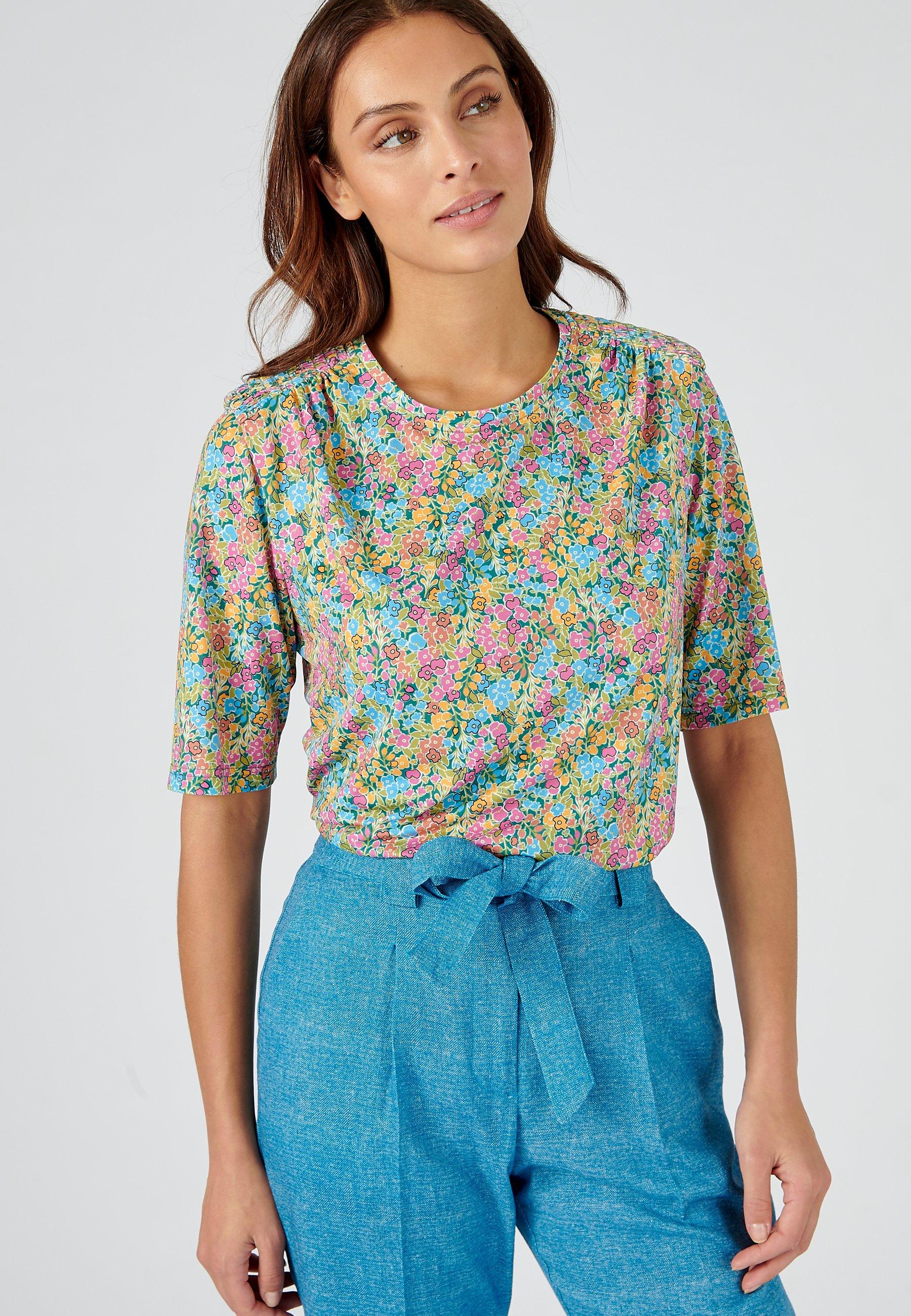Image of Fliessende Bluse Mit Betonter Schulter. Damen Multicolor 50/52
