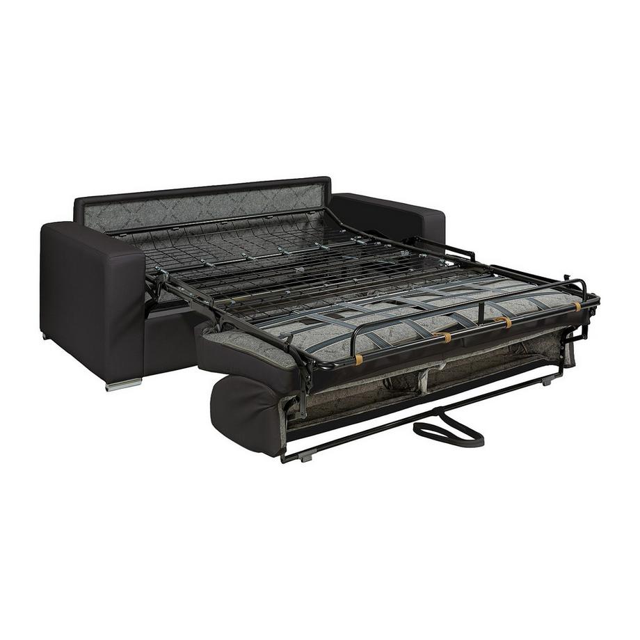 LINEA SOFA Divano letto 3 posti a ribalta Posto letto 1 Materasso in Similpelle Nero CALITO  