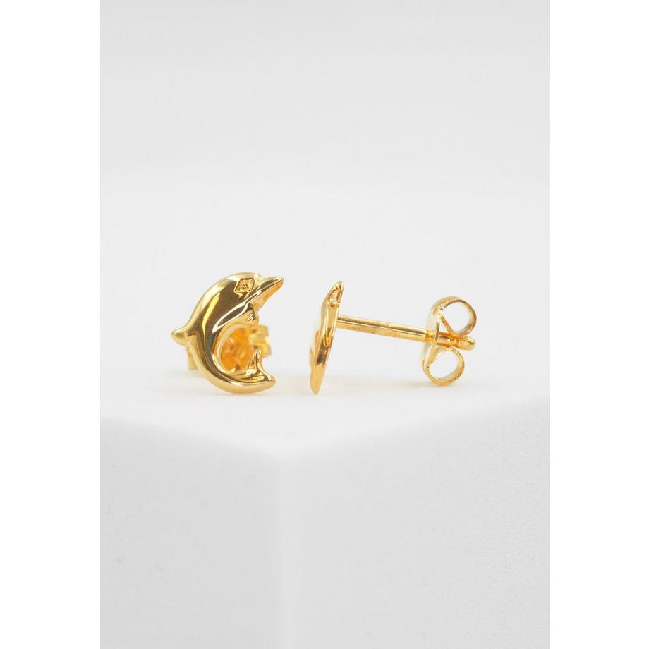 MUAU Schmuck  Clous d'oreilles or jaune 750, 8x9mm 
