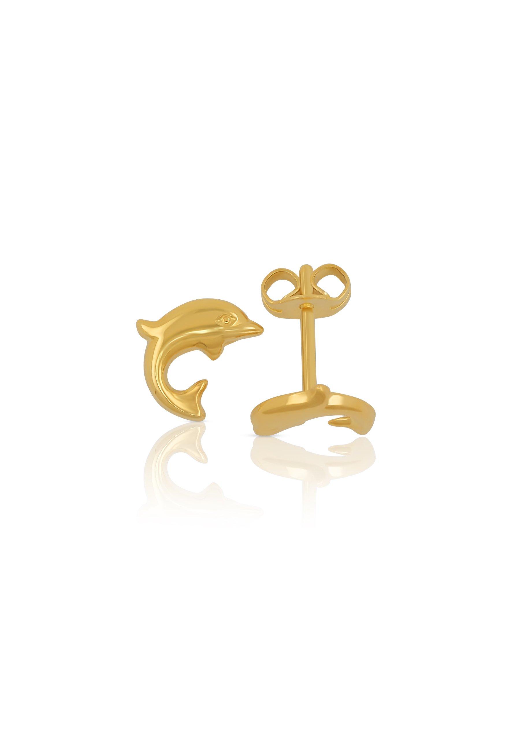 MUAU Schmuck  Ohrstecker Gelbgold 750, 8x9mm 