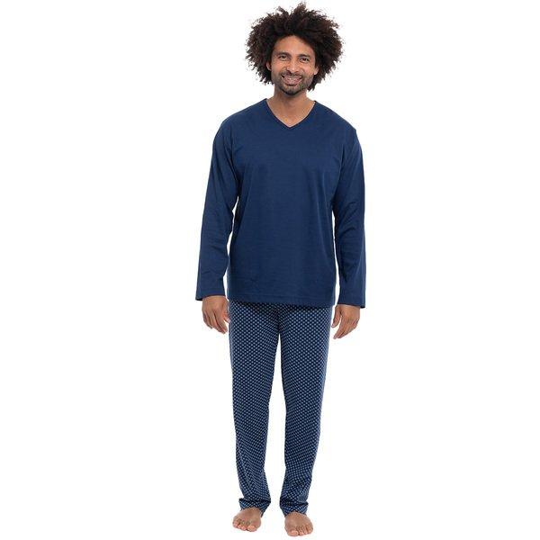 Image of Lounge - Nightwear - Schlafanzug Langarm Unisex Blau XXL