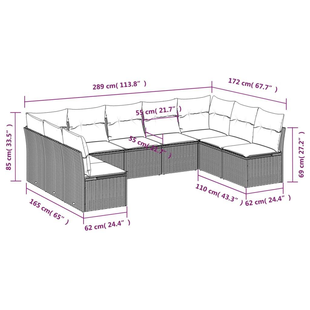 VidaXL Ensemble de canapés de jardin rotin synthétique  