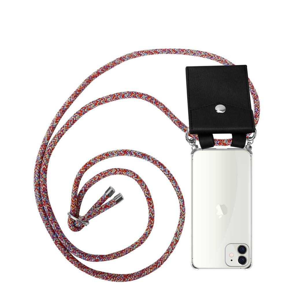 Image of Handy Kette für Apple iPhone 12 MINI Silikon mit Silbernen Ringen