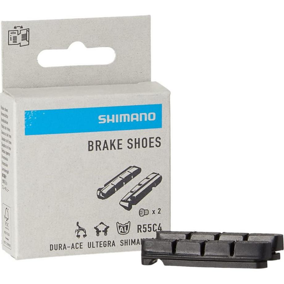 SHIMANO  Bremsgummis R55C4 Paar, mit Befestigungsschrauben 