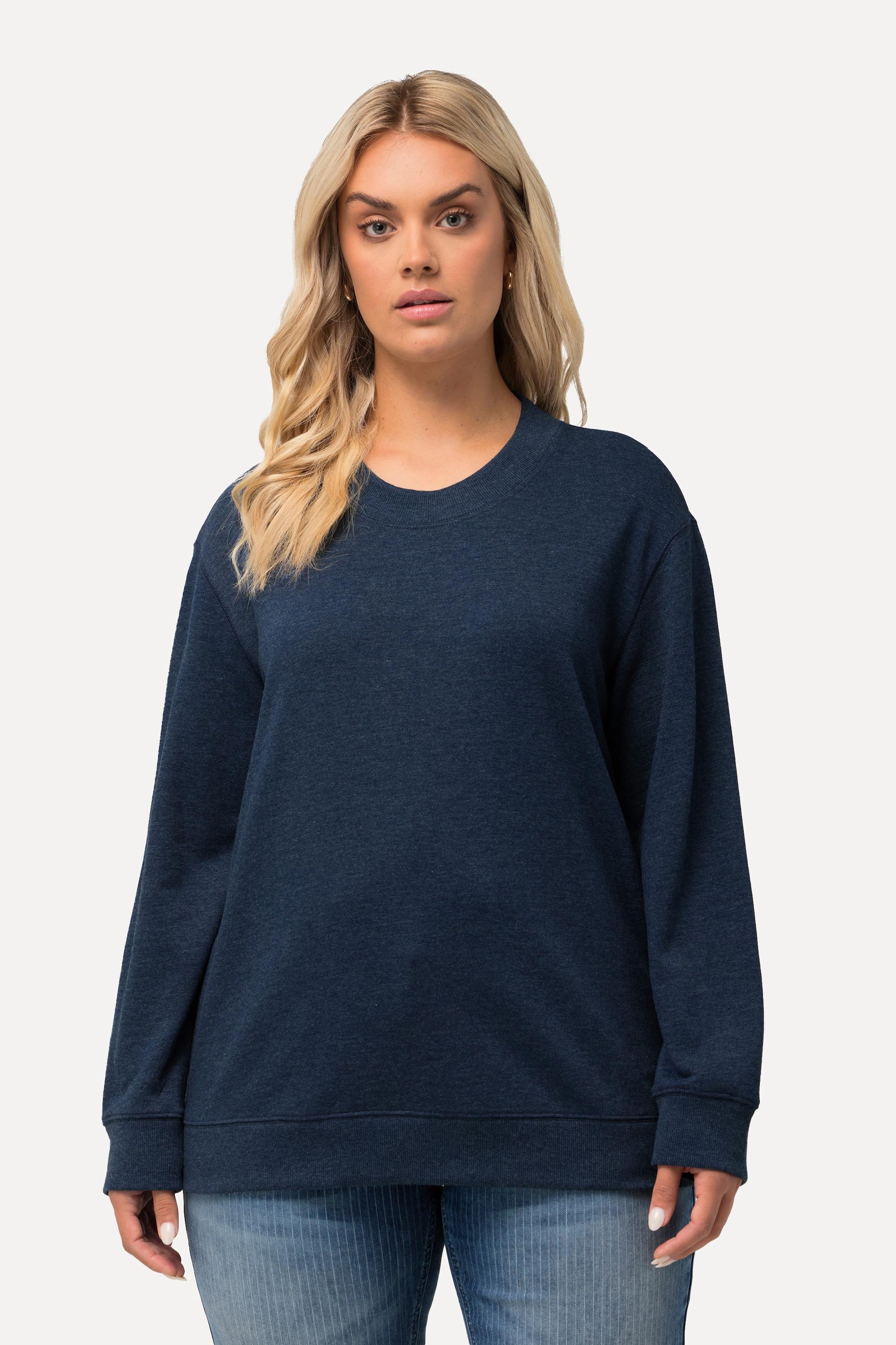 Ulla Popken  Sweatshirt, Zipper, Oversized, Rundhals, Langarm 