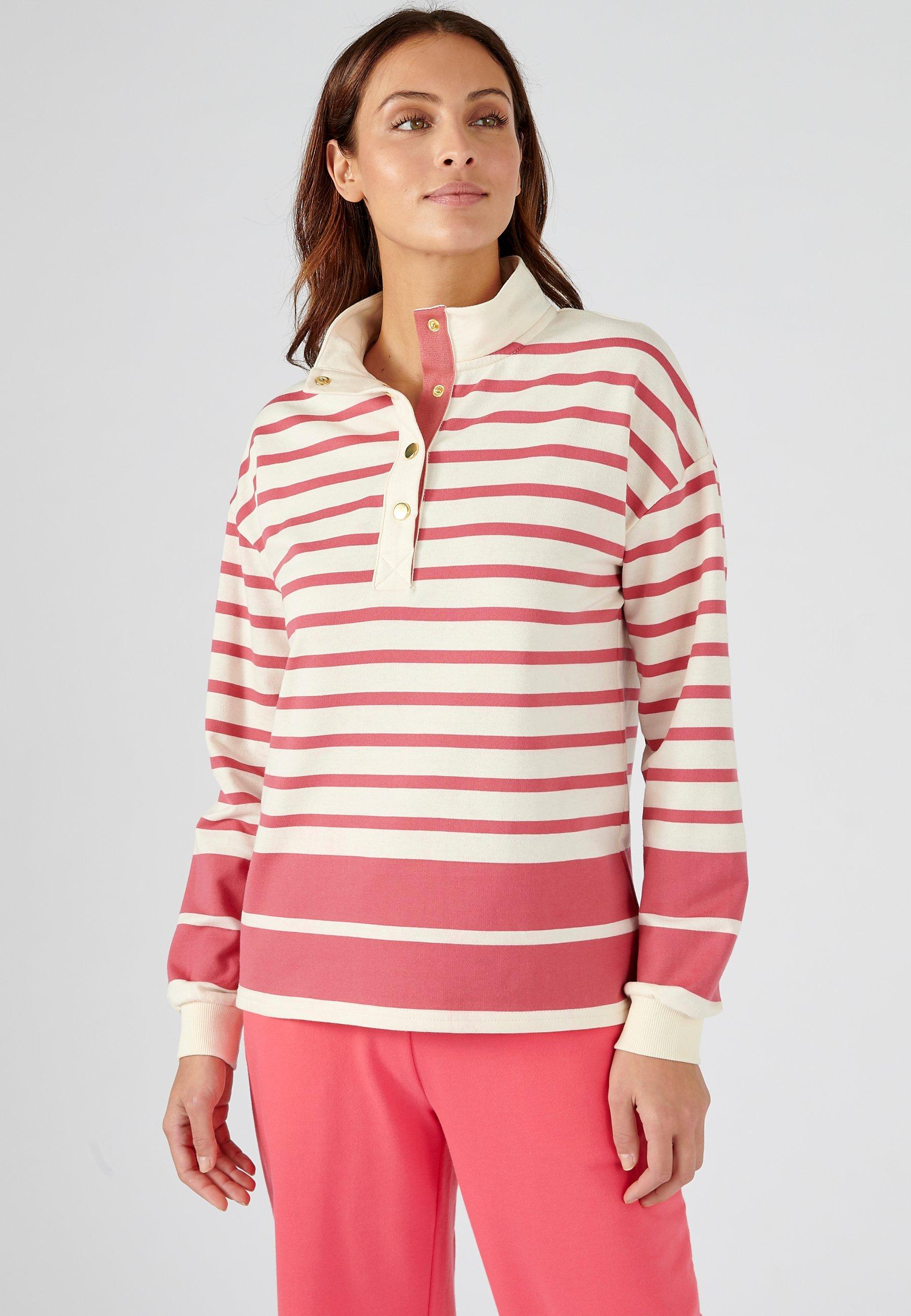 Image of Sweatshirt In Marine-optik. Damen Rosa 54/56