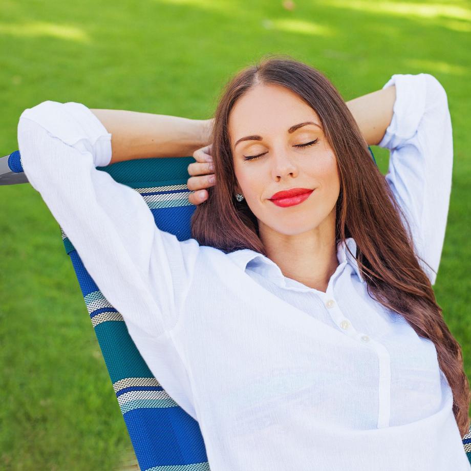 B2X Messingstuhl mit Nackenkissen - klappbar  