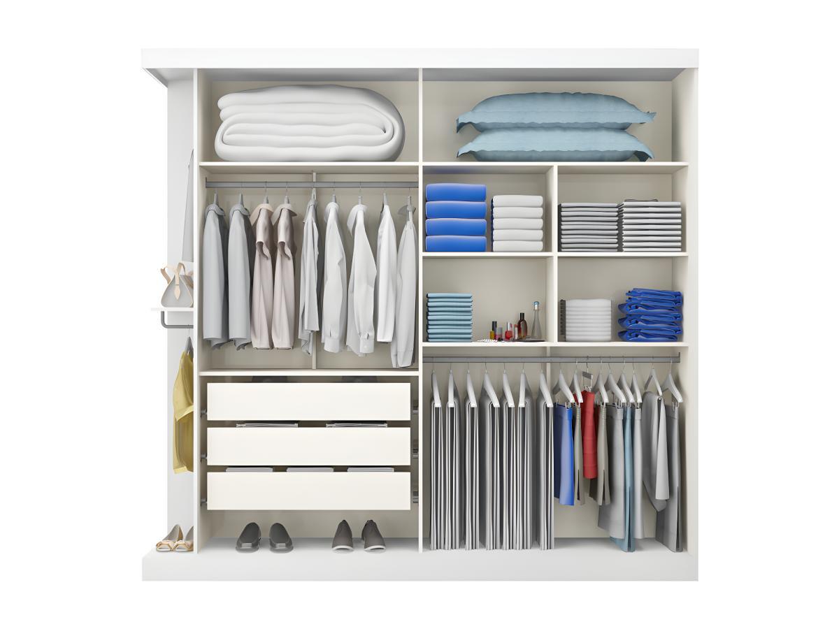 Vente-unique Armoire ADALRIK 2 portes coulissantes Avec miroir 1  